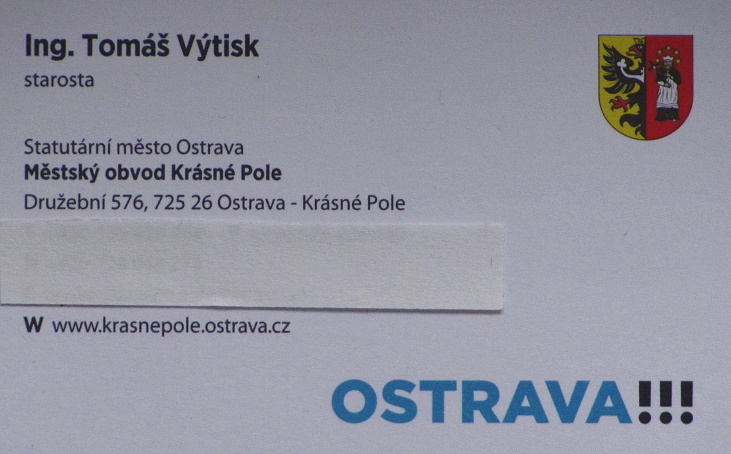 Ostrava_Krásné Pole 6_T_vizitka starosty